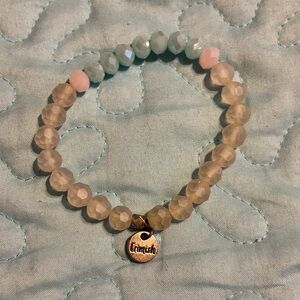 Erimish Faceted Bead Stretch Bracelet in Mint, Pale Pink & Champagne